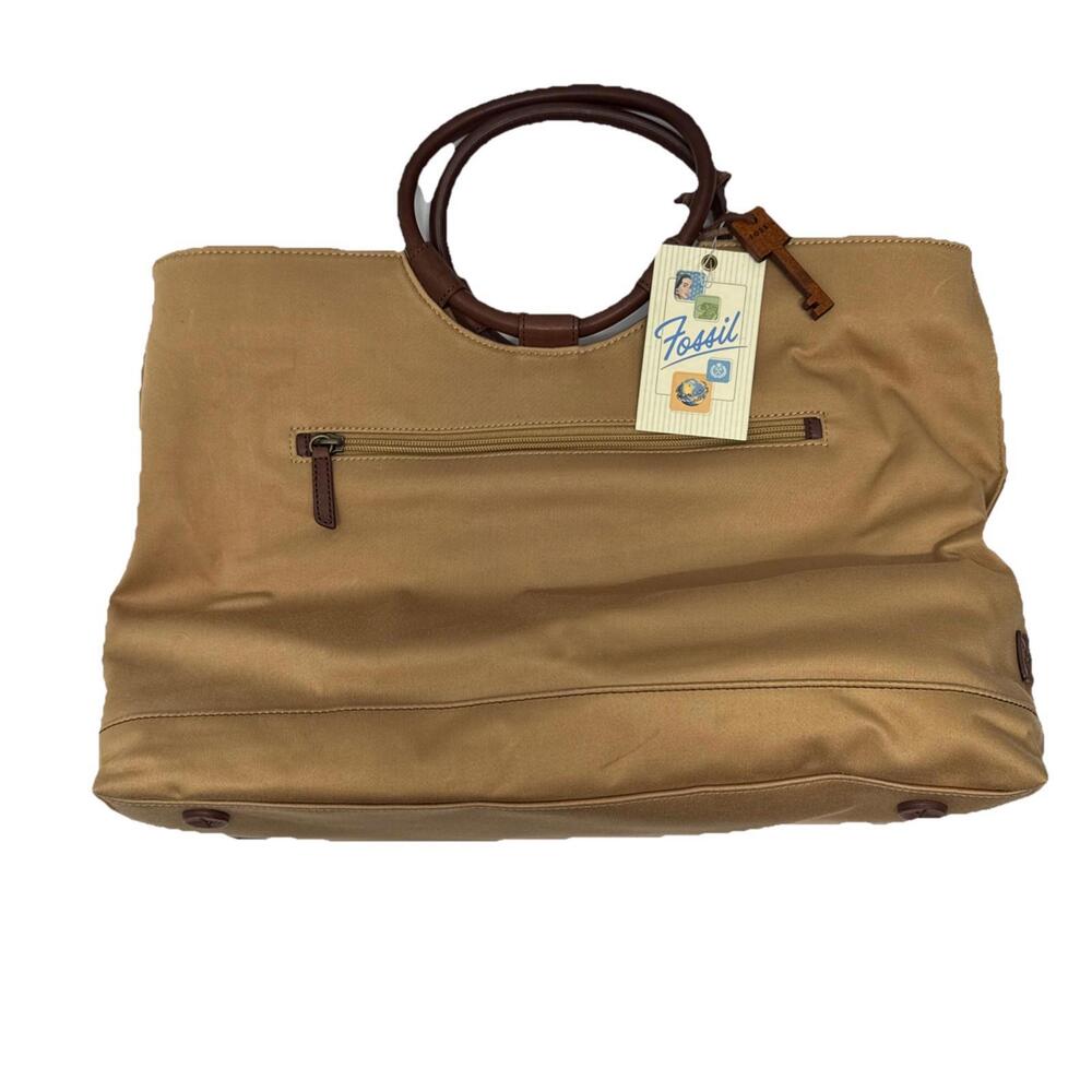 Vintage Fossil Cam Ashley Cord Tote Bag Brown NWT
